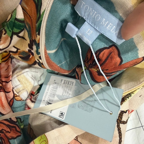 ANTONIO MELANI Blue Scenic Print Maxi Skirt with Multi-Color Accents - Picture 5 of 5